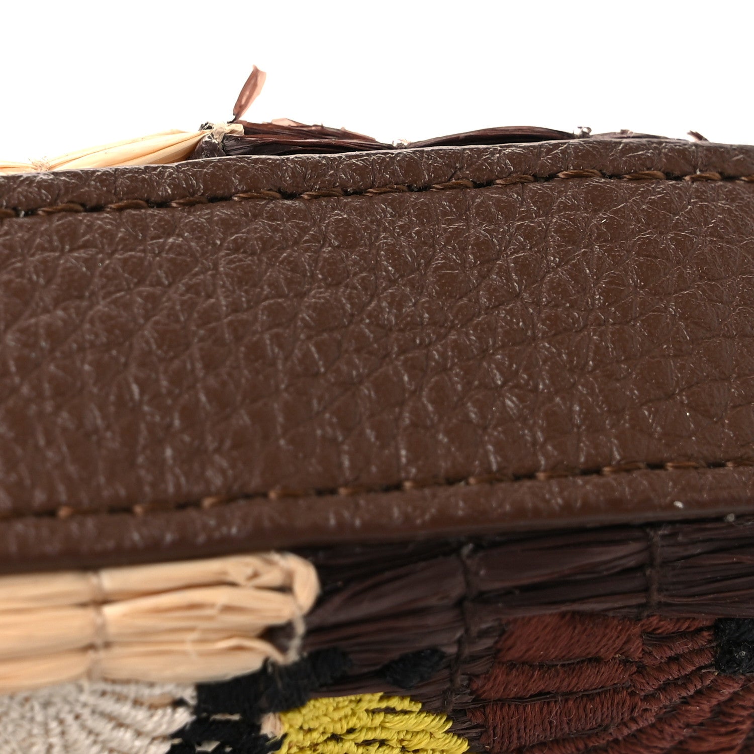 Fendi Woven Fabric Calfskin Embroidered Nano Maxi Buckle Baguette Charm Natural Gianduia 11 of 12