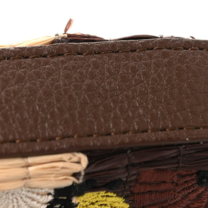 Fendi Woven Fabric Calfskin Embroidered Nano Maxi Buckle Baguette Charm Natural Gianduia 11 of 12