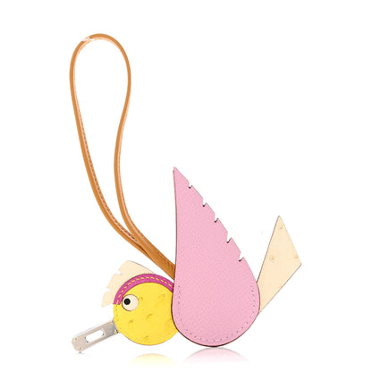 Hermes Ostrich Epsom Swift Birdy Bag Charm Mauve Sylvestre 1 of 5