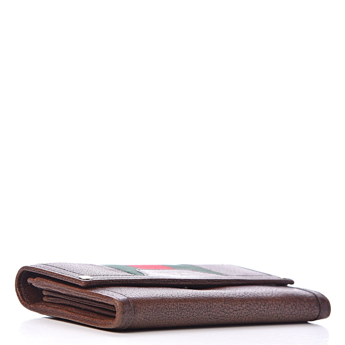 Calfskin Web Flap Wallet Brown