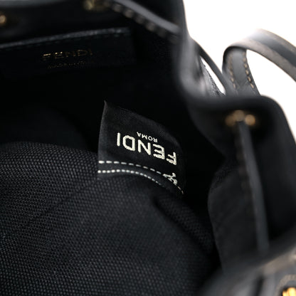 Fendi Canvas Vitello King F is Fendi FF Embroidered Mini Mon Tresor Bucket Bag Black 7 of 16