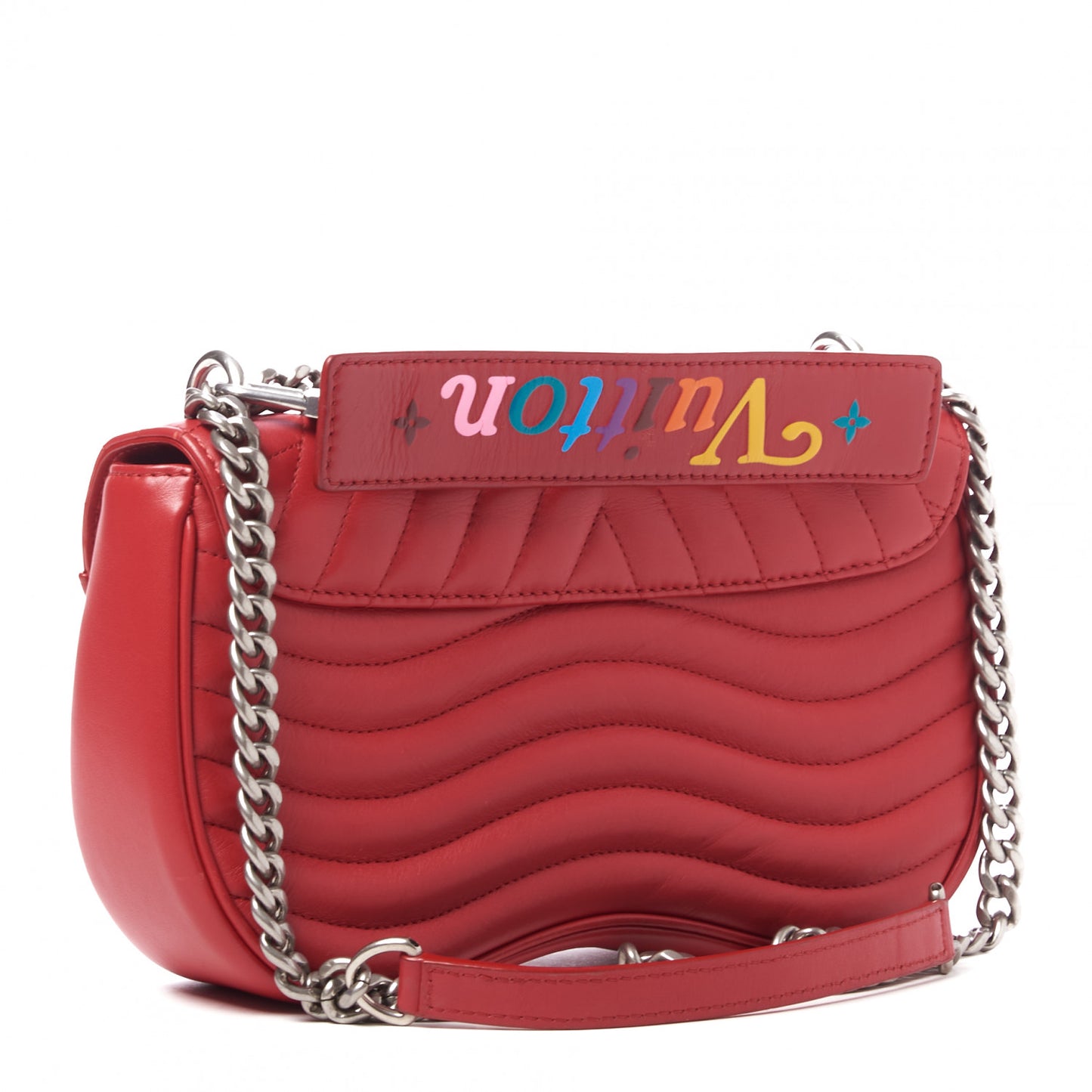 Calfskin New Wave Chain MM Ecarlate
