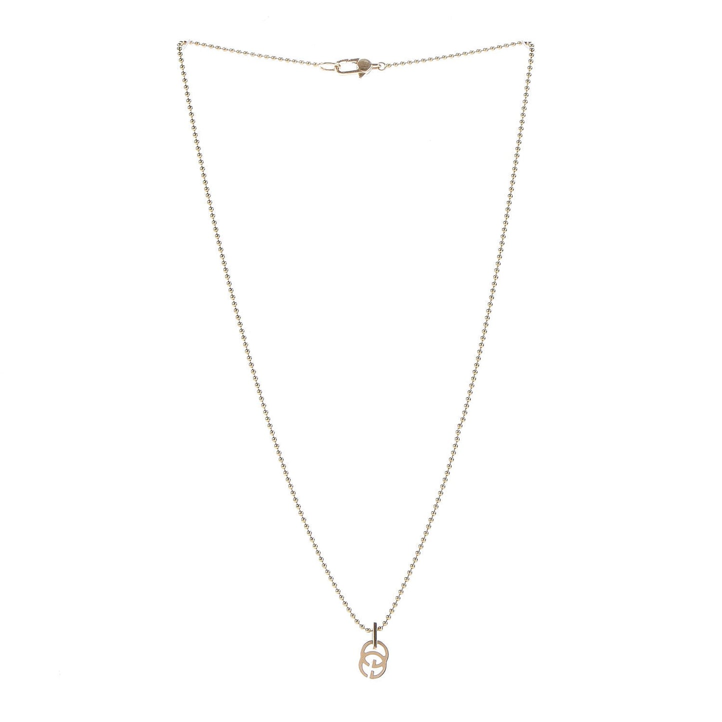 18K Yellow Gold Running GG Pendant Necklace