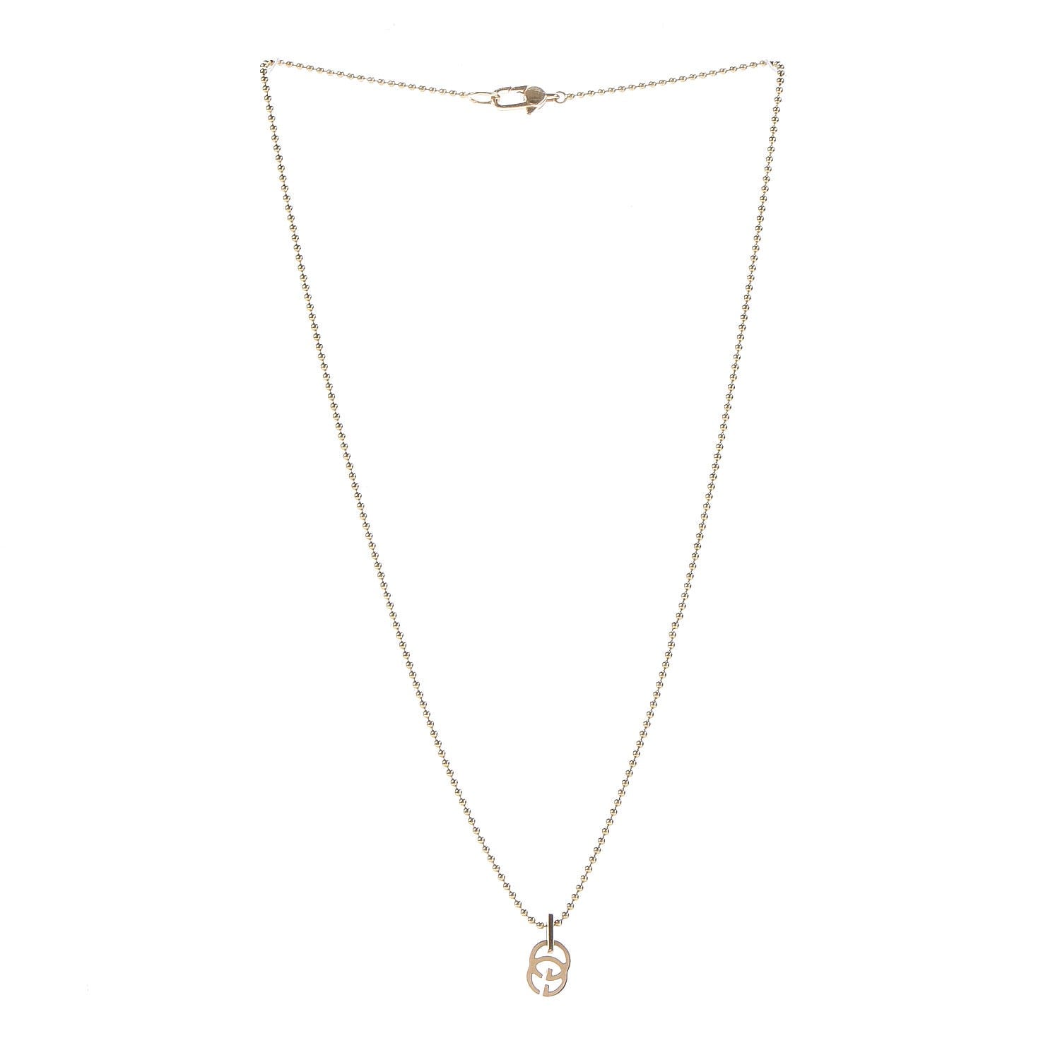 Gucci 18K Yellow Gold Running GG Pendant Necklace 3 of 6