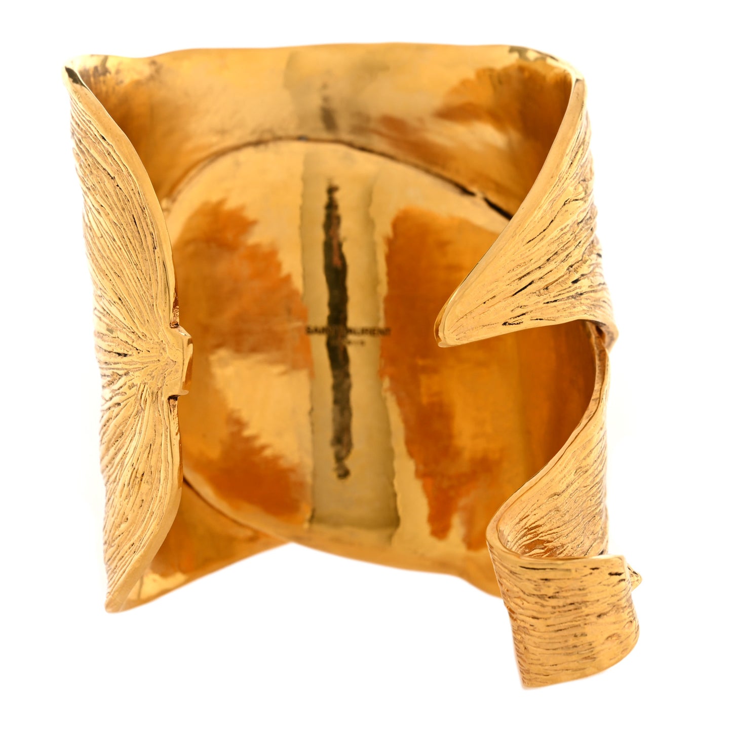 Metal Double Leaf Cuff Bracelet M Gold