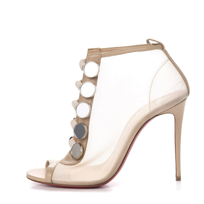 Christian Louboutin Mesh Nappa Marikate 100 Ankle Boots 37 Nude 1 of 9