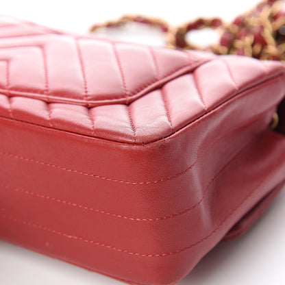Chanel Lambskin Chevron Quilted Mini Rectangular Flap Red 11 of 13