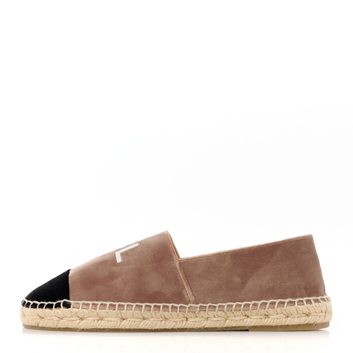 Velvet Logo Espadrilles 38 Beige Black