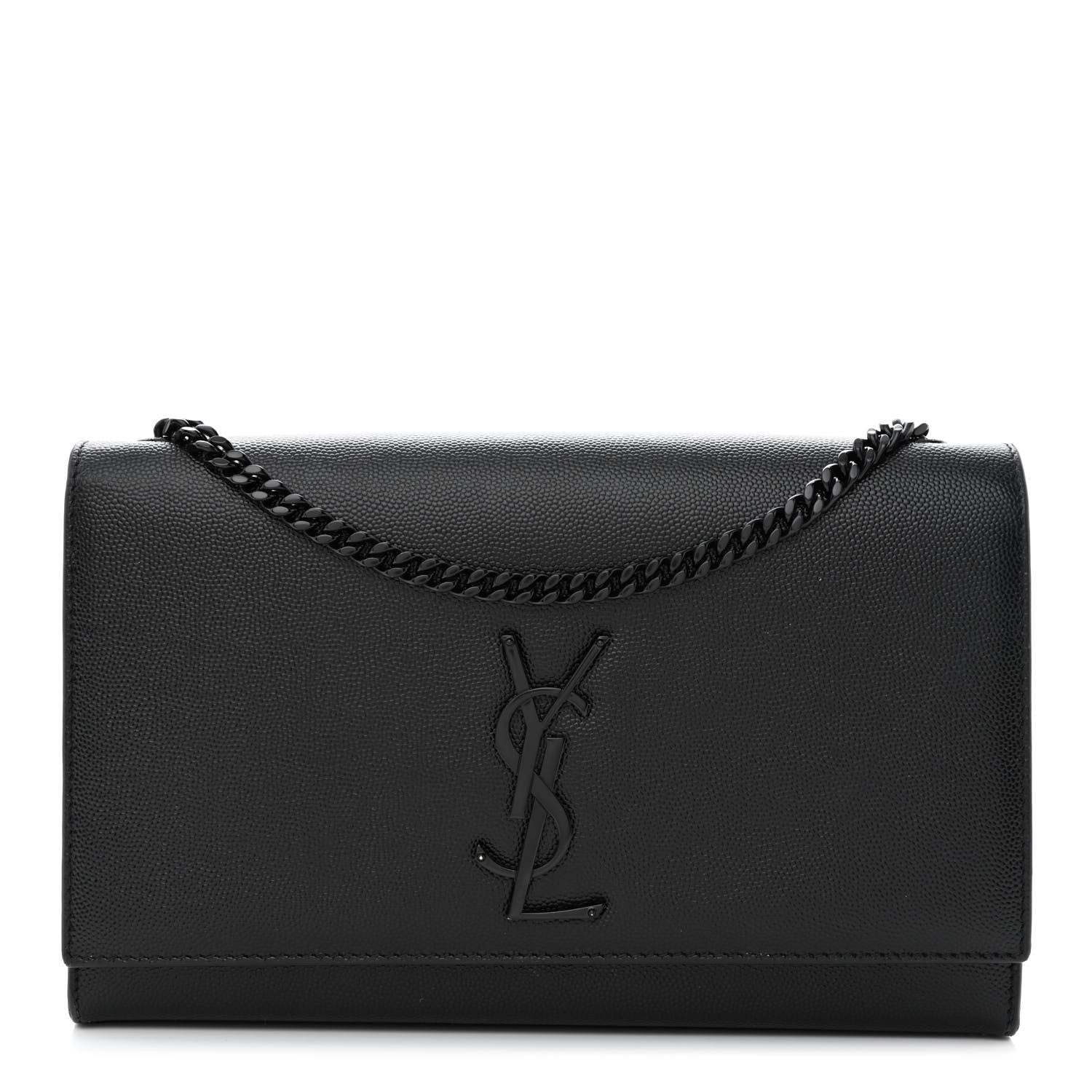 Saint Laurent Grain De Poudre Medium Classic Monogram Monochrome Kate Satchel Black 1 of 13