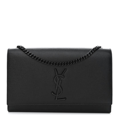 Saint Laurent Grain De Poudre Medium Classic Monogram Monochrome Kate Satchel Black 1 of 13