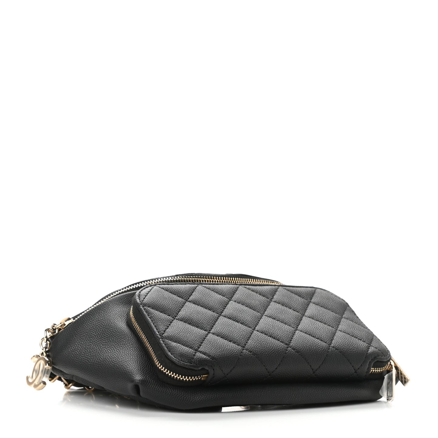 Caviar Quilted Business Affinity Waist Belt Bag Black