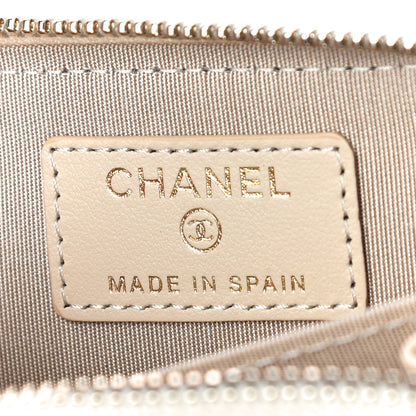 Chanel Lambskin Quilted 19 Zip Around Coin Purse Wallet Beige 6 of 11