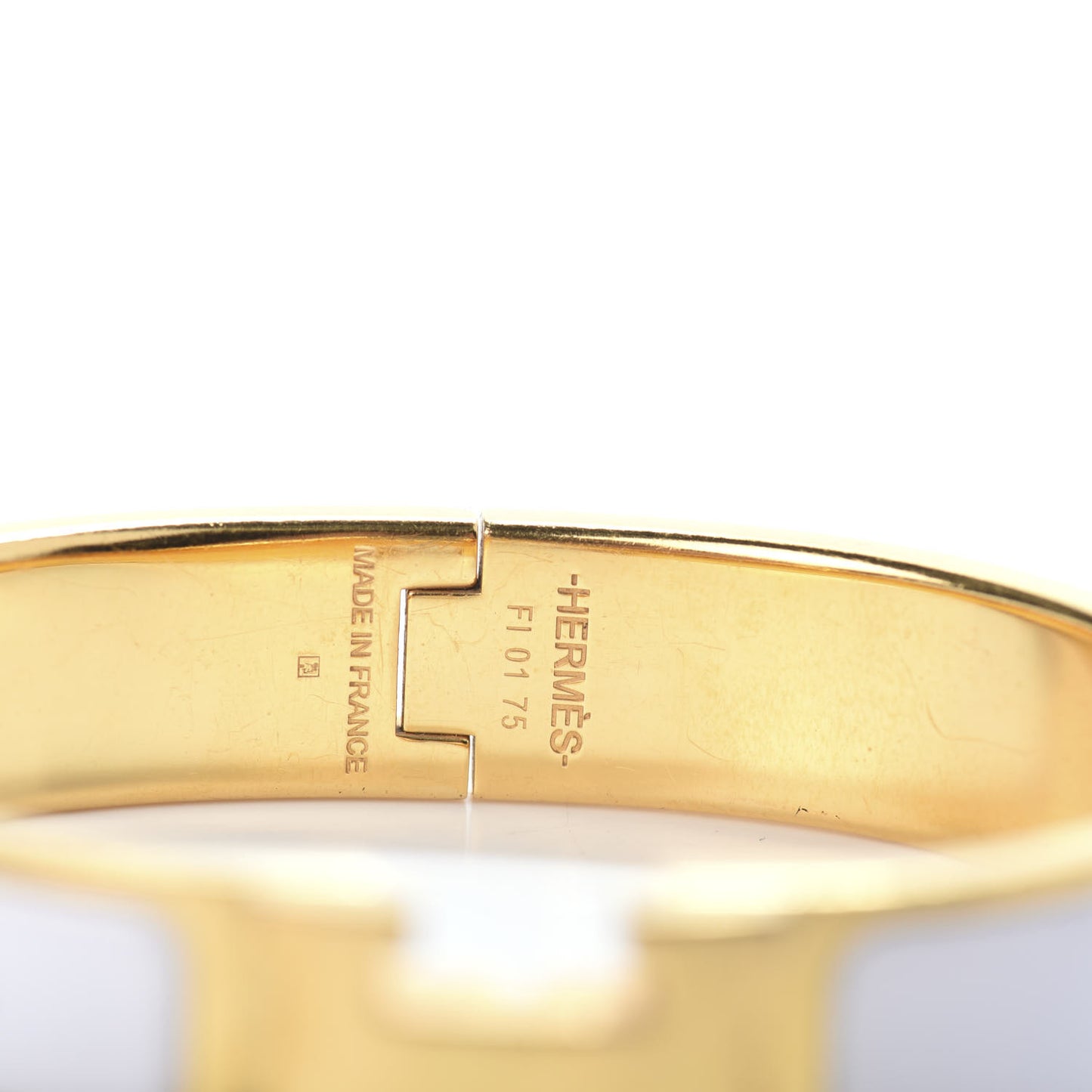 Enamel Narrow Clic Clac H Bracelet PM White