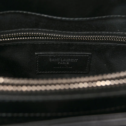 Saint Laurent Calfskin Y Quilted Monogram Small Loulou Shopper Black 6 of 9