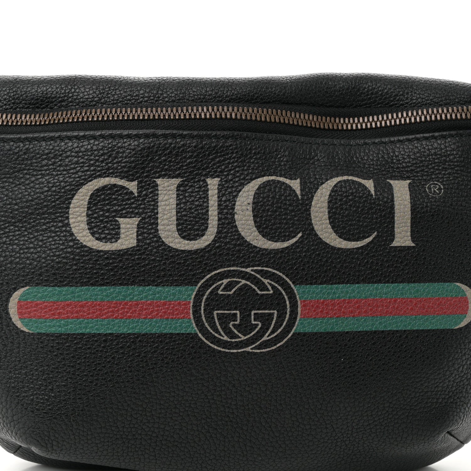 Gucci Grained Calfskin Logo Belt Bag Black 8 of 10