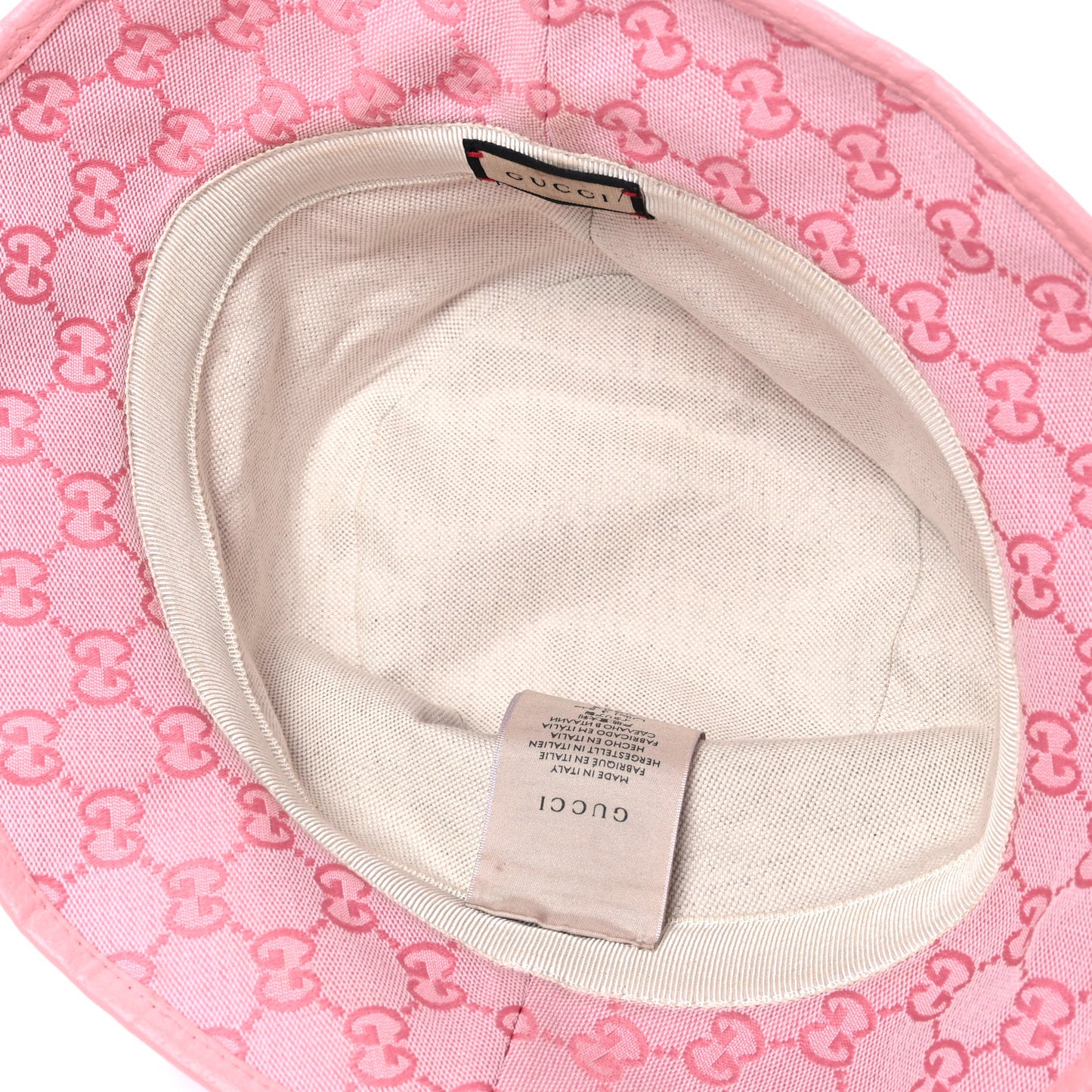 Monogram Textured Dollar Calfskin GG Jago Bucket Hat XXL  Soft Cotton Candy Dark Cotton Candy
