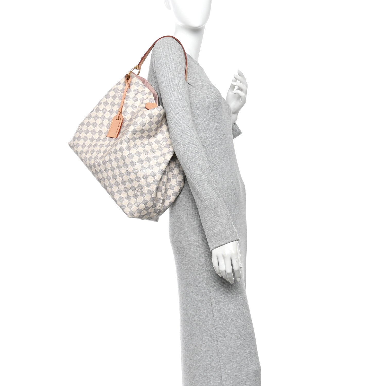 Louis Vuitton Damier Azur Graceful MM Rose Ballerine 2 of 9
