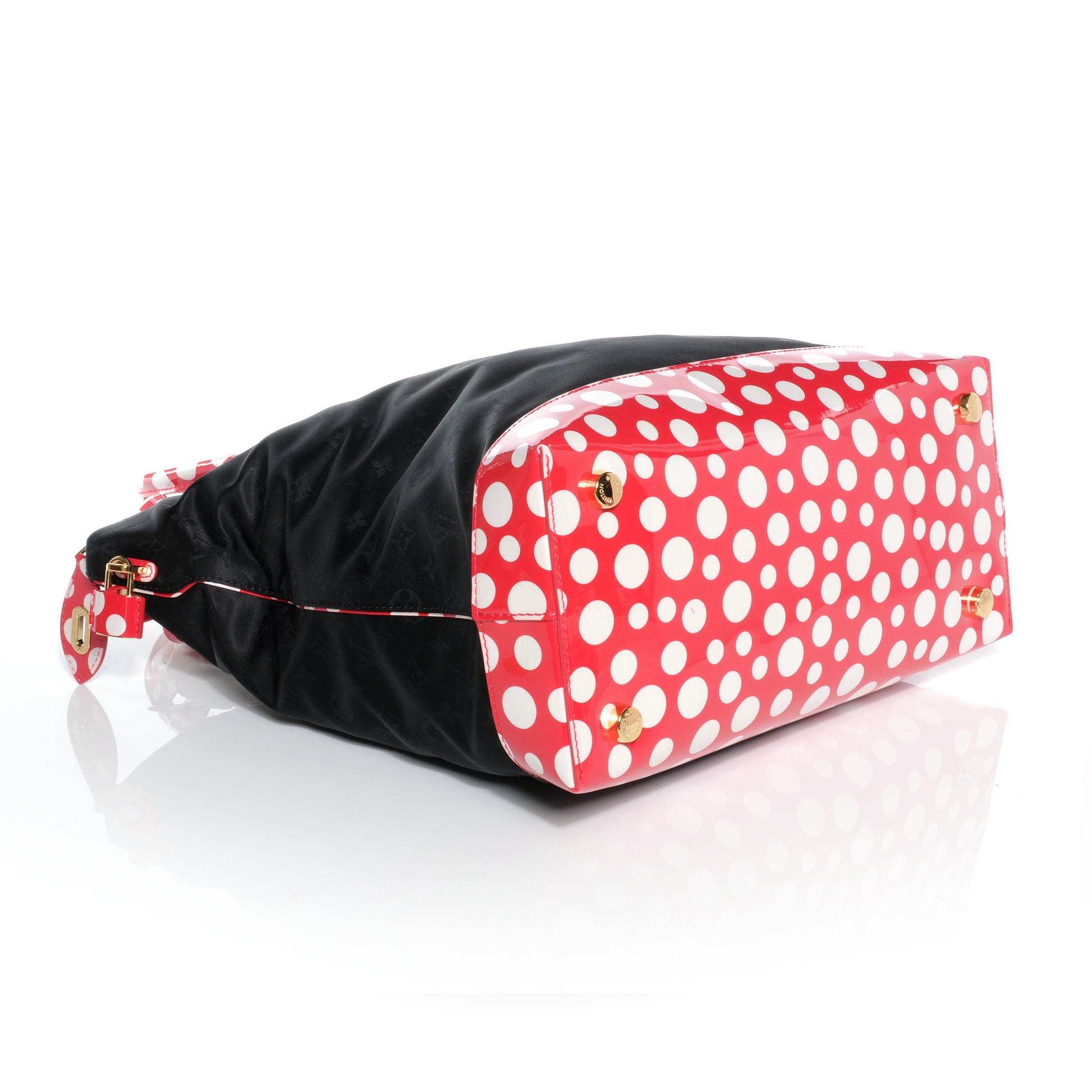 Louis Vuitton Nylon Monogram Kusama Infinity Dots Vertical Lockit Black Red 4 of 7