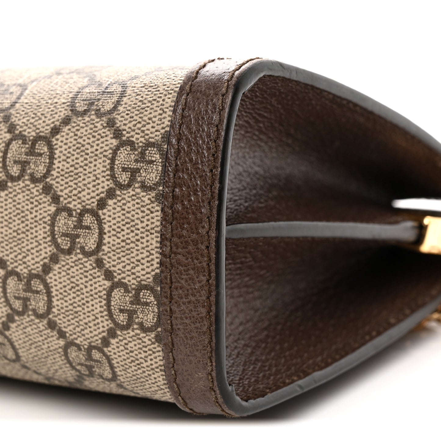 GG Supreme Monogram Web Small Ophidia Chain Shoulder Bag Brown