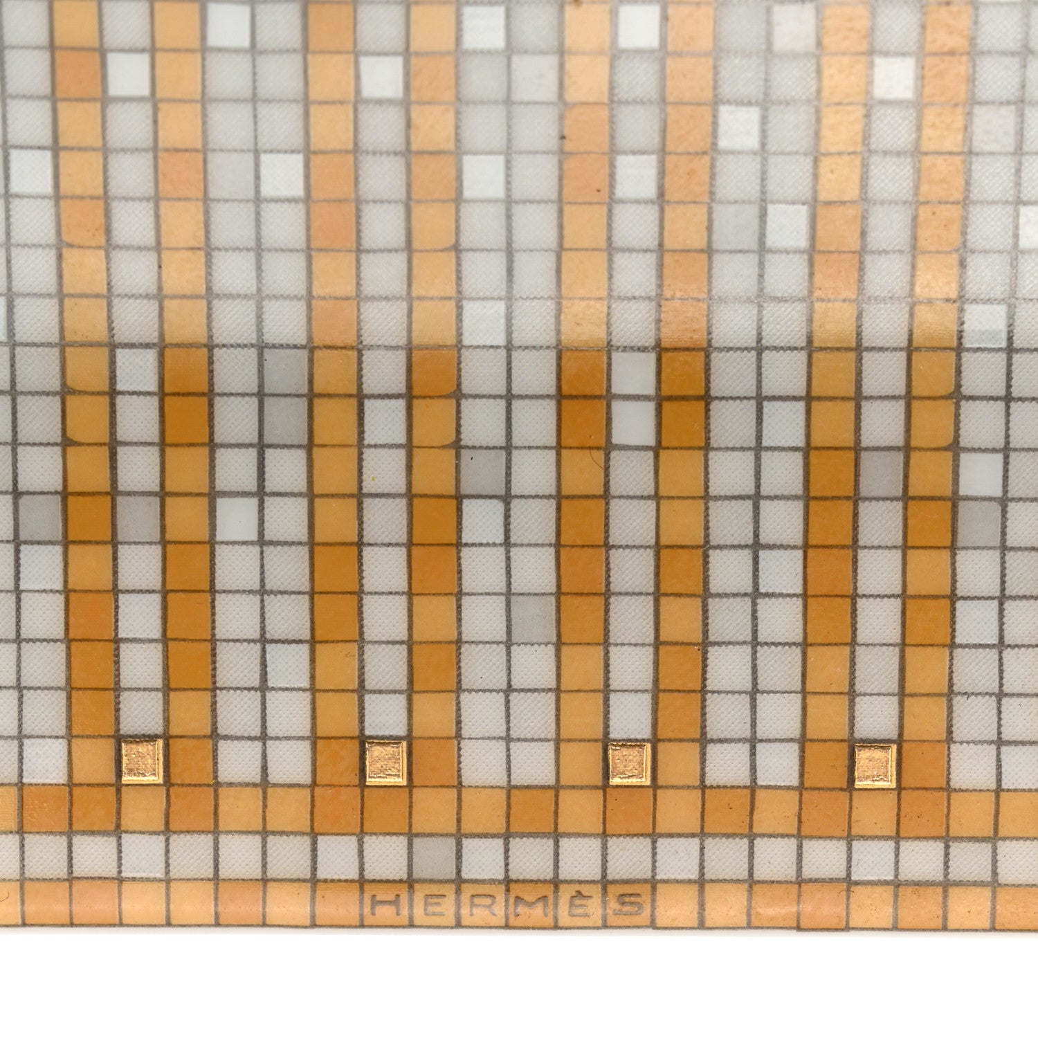 Hermes Porcelain Mosaique au 24 Square Plate N°2 Gold 3 of 7