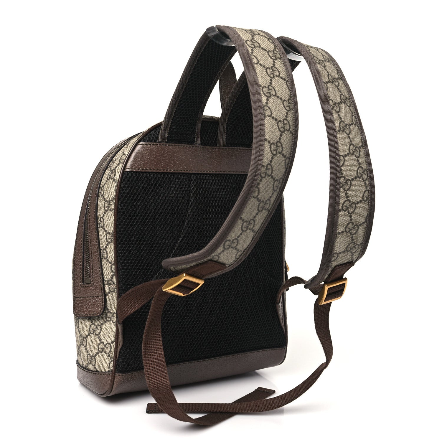 Gucci GG Supreme Monogram Calfskin Web Small Ophidia Day BackpacK Beige Ebony New Acero 3 of 10