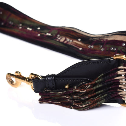 Christian Dior Canvas Studded Bohemian-Inspired Shoulder Strap Black 6 of 8