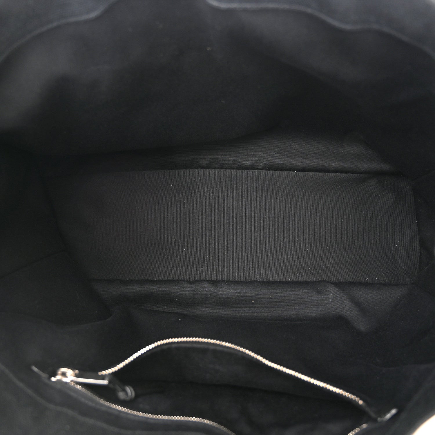 Saint Laurent Raffia Linen Calfskin Rive Gauche Tote Naturale Black 5 of 10