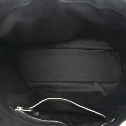 Saint Laurent Raffia Linen Calfskin Rive Gauche Tote Naturale Black 5 of 10