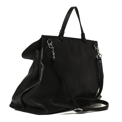 Gucci Pebbled Calfskin Large Bamboo Daily Top Handle Bag Black 3 of 12