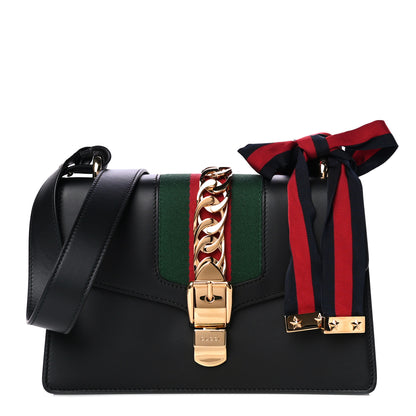 Gucci Calfskin Small Sylvie Shoulder Bag Black 1 of 11
