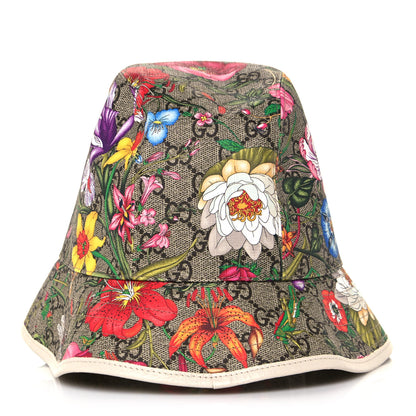 Gucci GG Supreme Monogram Flora Bucket Hat 58 White 4 of 8