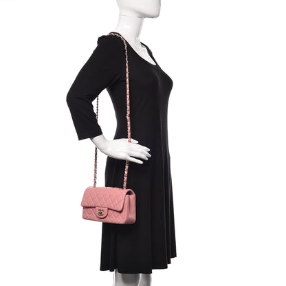 Chanel Lambskin Quilted Mini Rectangular Flap Dark Pink 2 of 9