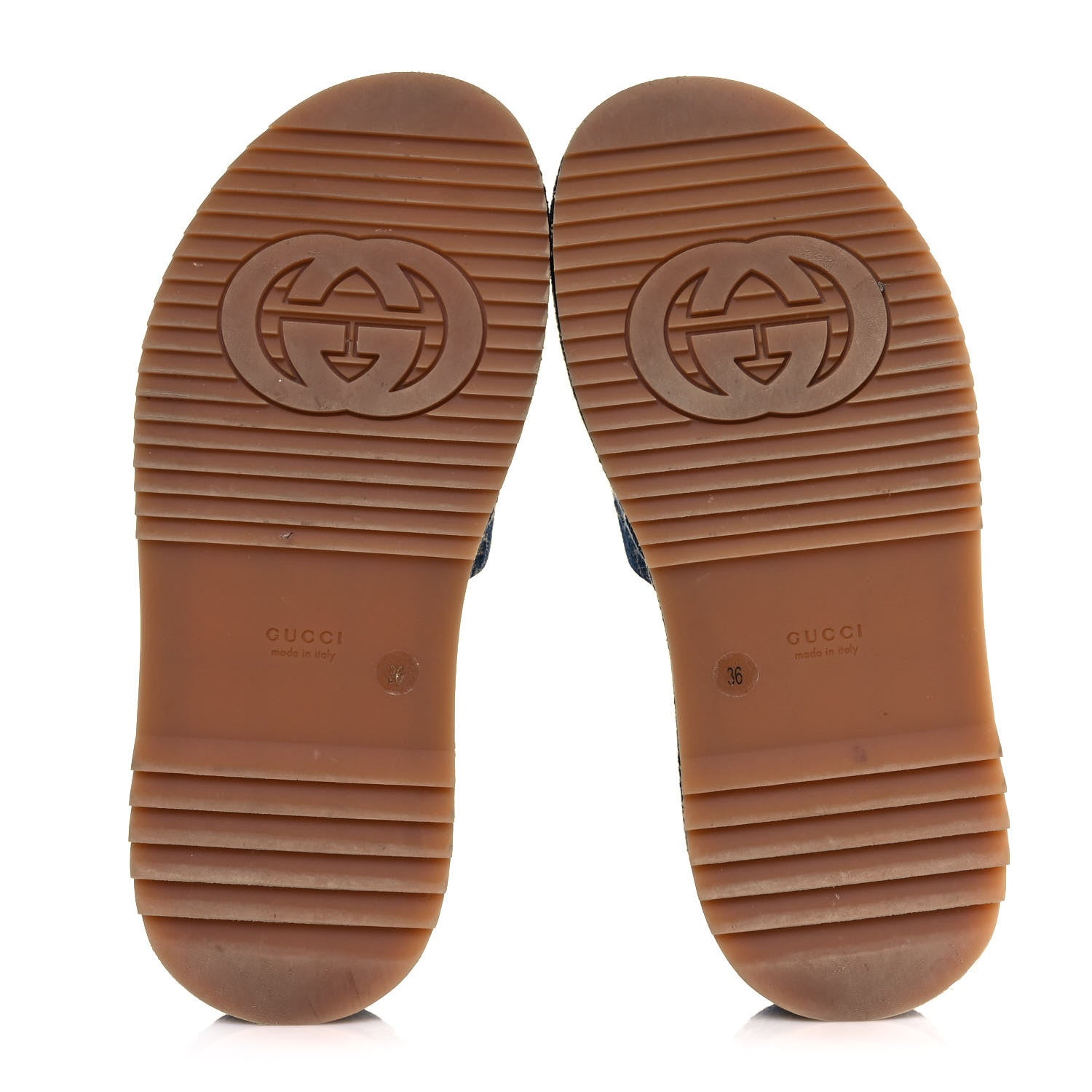 Gucci New Denim GG Monogram Angelina Platform 55mm Slide Sandals 36 Blue Tea 5 of 8