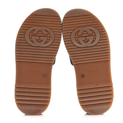 Gucci New Denim GG Monogram Angelina Platform 55mm Slide Sandals 36 Blue Tea 5 of 8