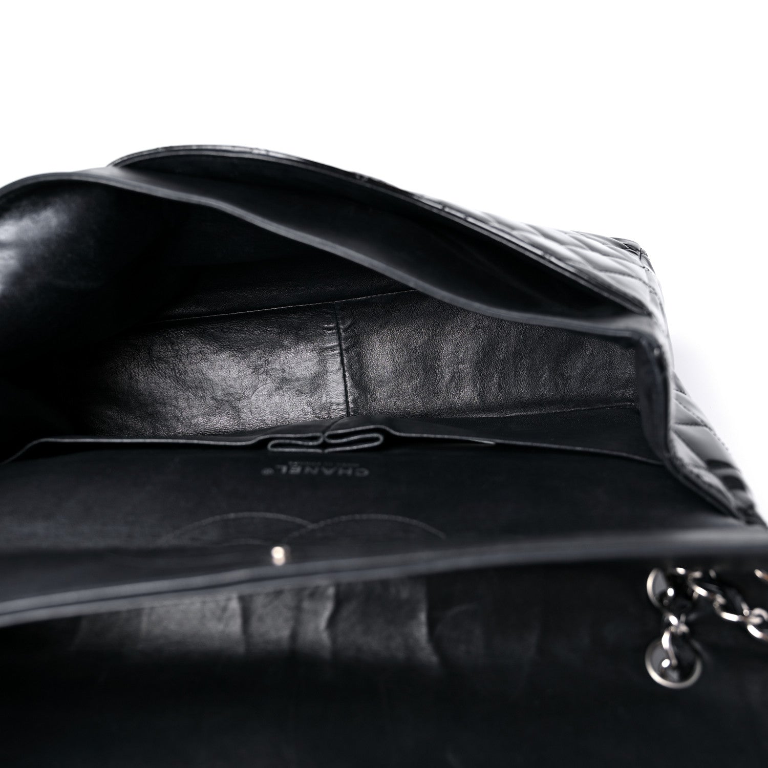 Chanel Patent Quilted Maxi Double Flap Black 5 of 14