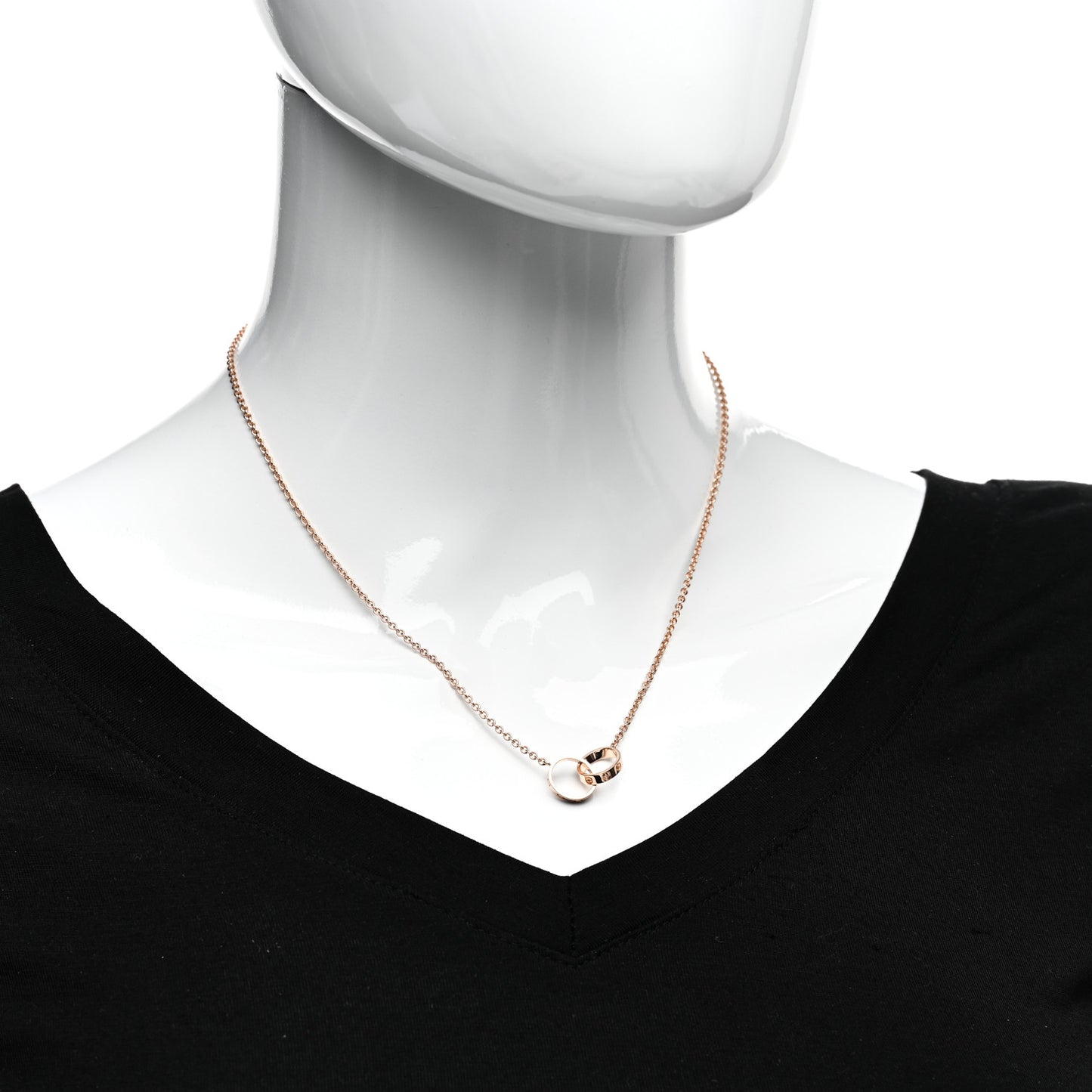 18K Pink Gold Interlocking LOVE Necklace