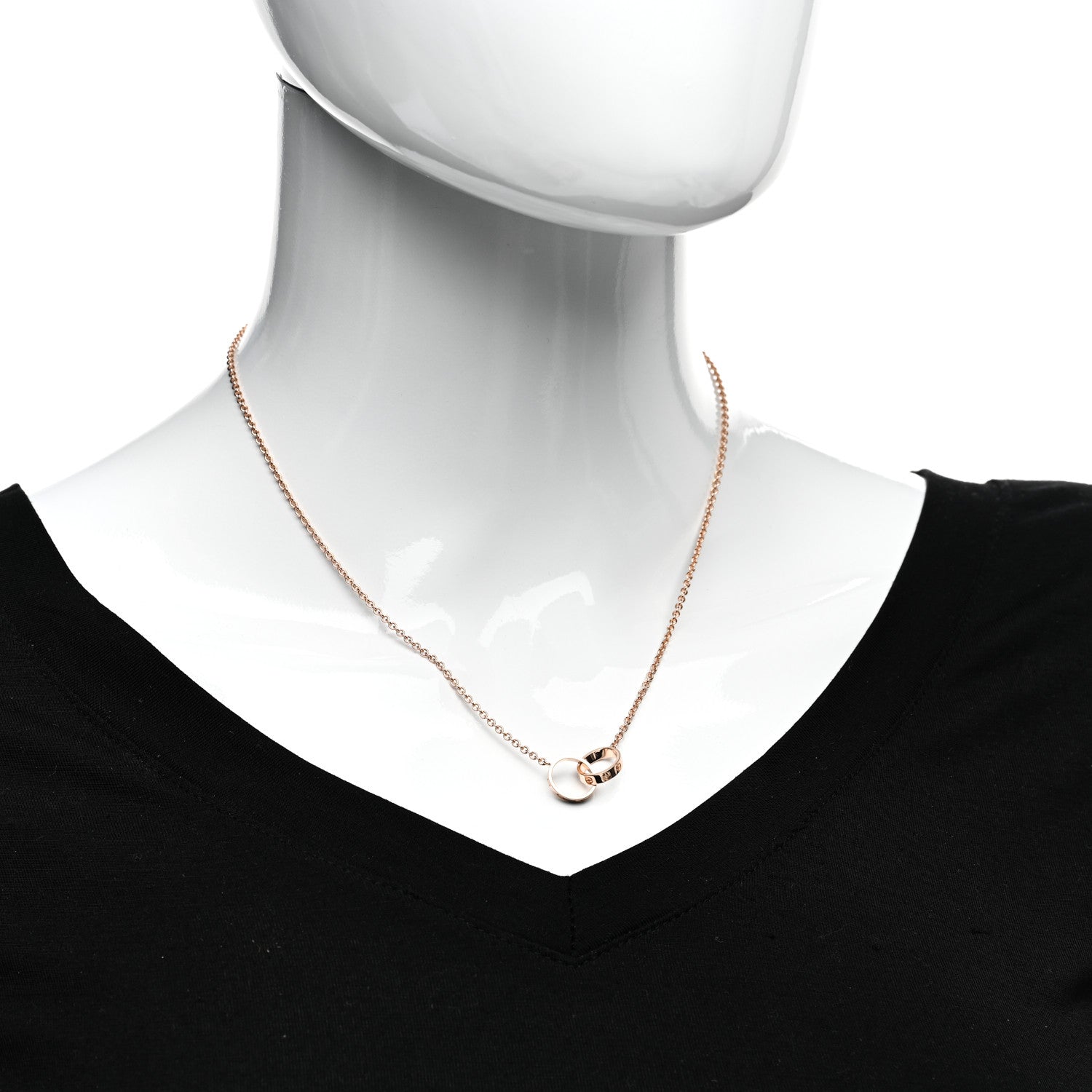 Cartier 18K Pink Gold Interlocking LOVE Necklace 2 of 4