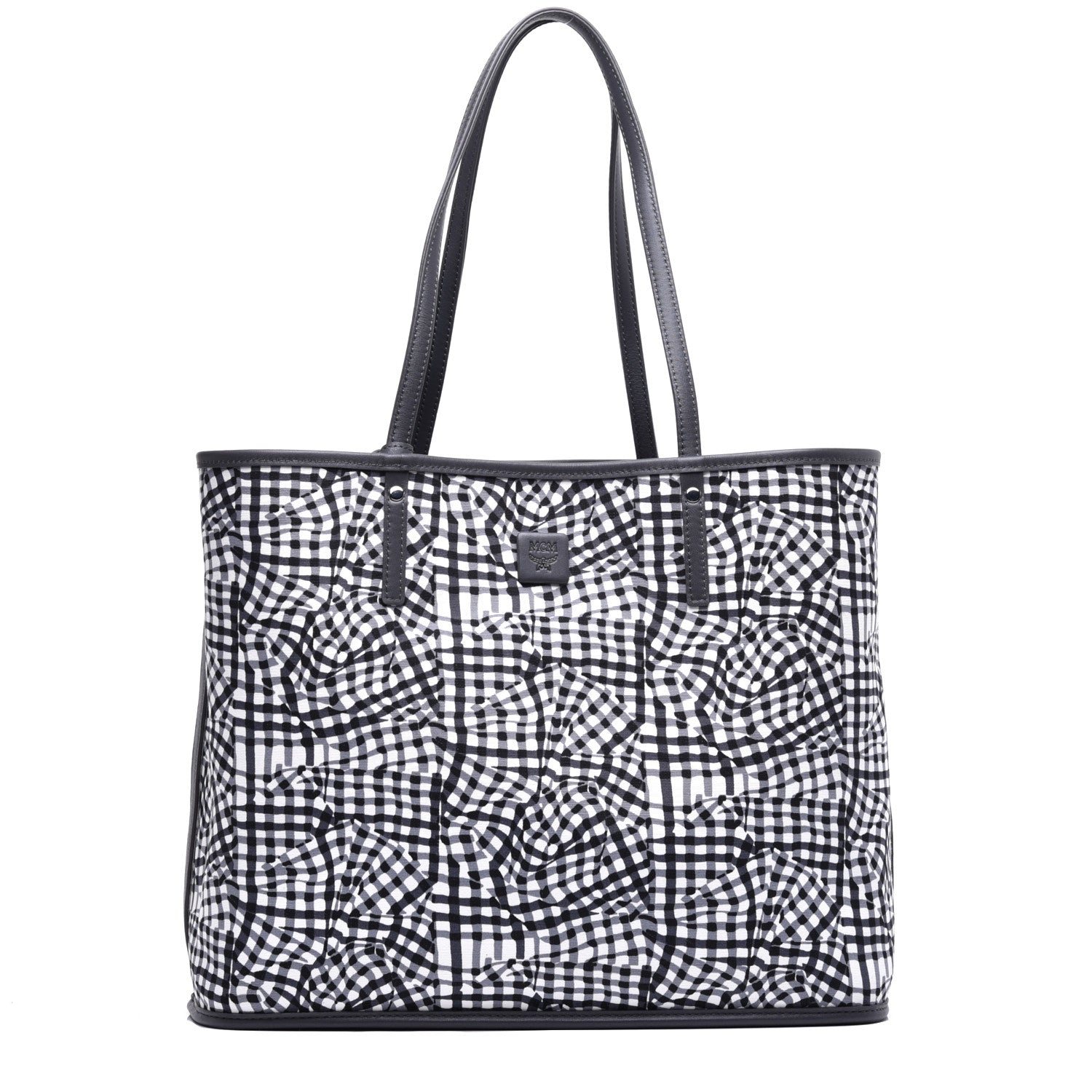 MCM Visetos Medium Reversible Shopper Tote Phantom Grey 2 of 16