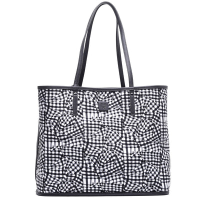 MCM Visetos Medium Reversible Shopper Tote Phantom Grey 2 of 16
