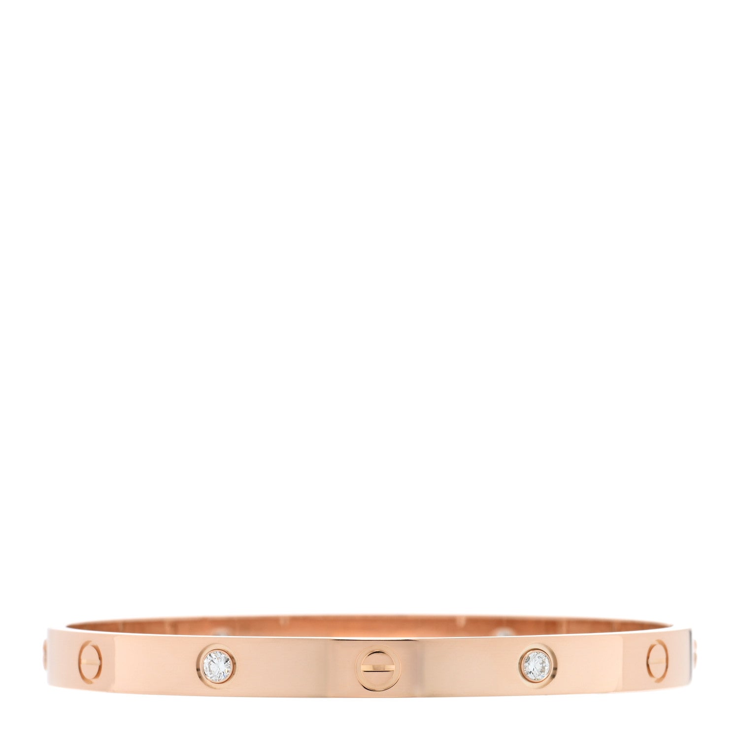Cartier 18K Pink Gold 4 Diamond LOVE Bracelet 19 2 of 6