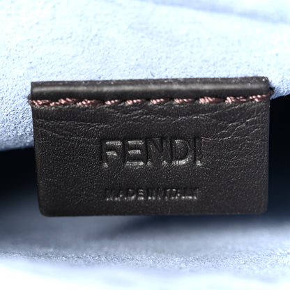 Fendi Denim Vitello King FF Embroidered Plexiglass Mini Sunshine Shopper Tote Blue Brown 6 of 10