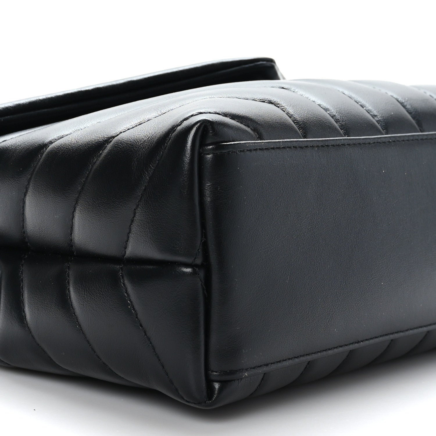 Saint Laurent Calfskin Y Quilted Monogram Small Loulou Chain Satchel Black 7 of 8