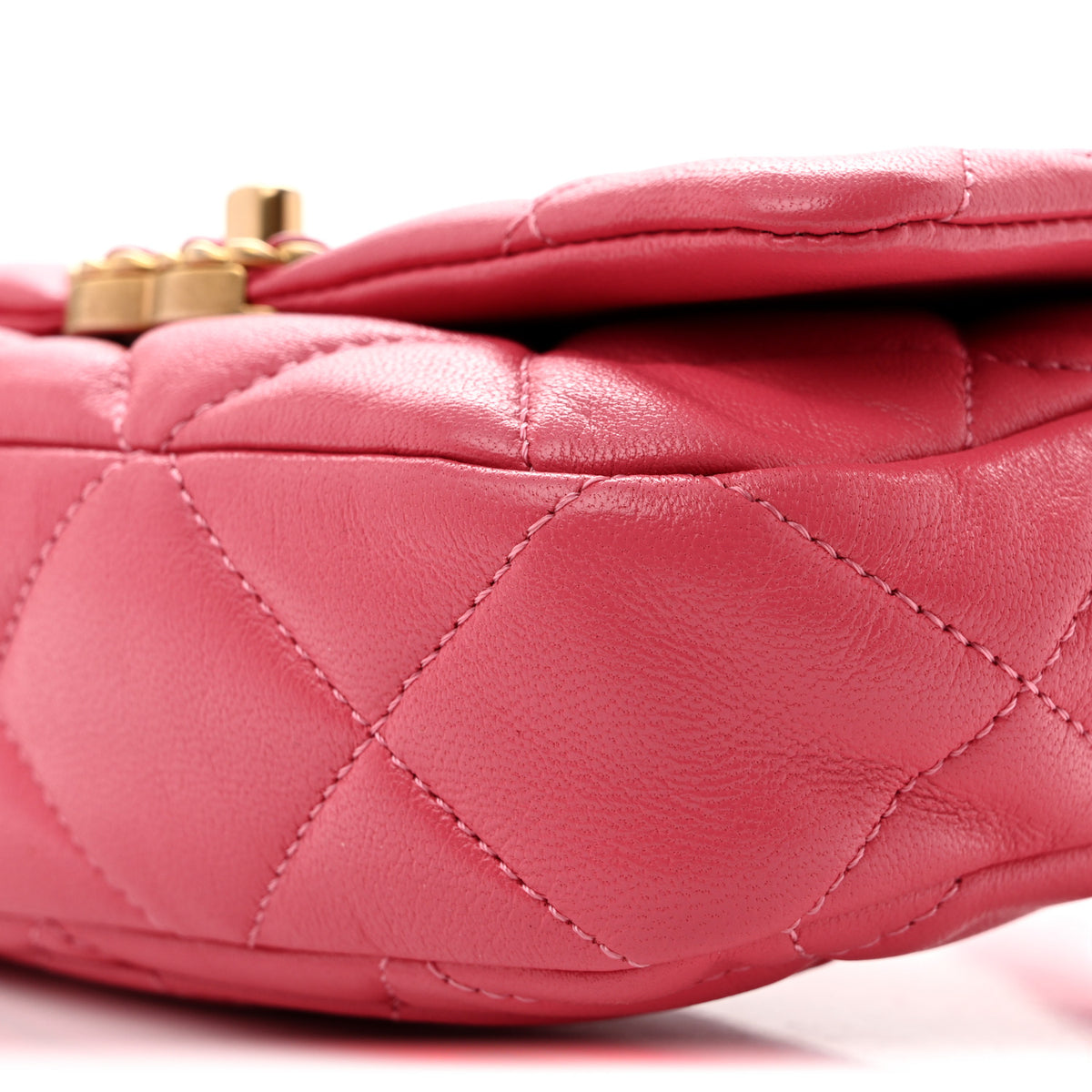 Chanel Lambskin Quilted Chanel 19 Waist Bag Pink 10 of 12