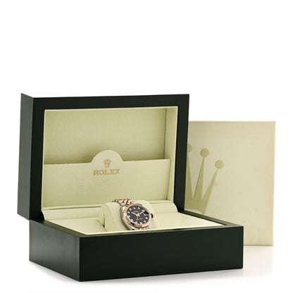 Rolex Stainless Steel 18K Everose Gold Diamond 31mm Oyster Perpetual Datejust Watch Black 178271 6 of 6