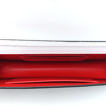 Christian Louboutin Calfskin Alligator Embossed Elisa Baguette Bianco 5 of 9