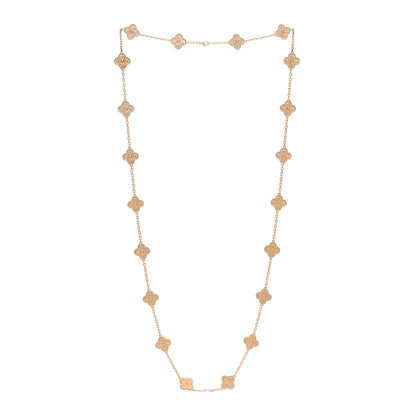 Van Cleef & Arpels 18K Rose Gold 20 Motifs Vintage Alhambra Necklace 2 of 3