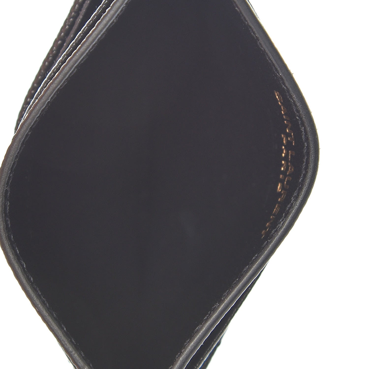 Saint Laurent Grain De Poudre Matelasse Chevron Monogram Credit Card Case Black 7 of 9