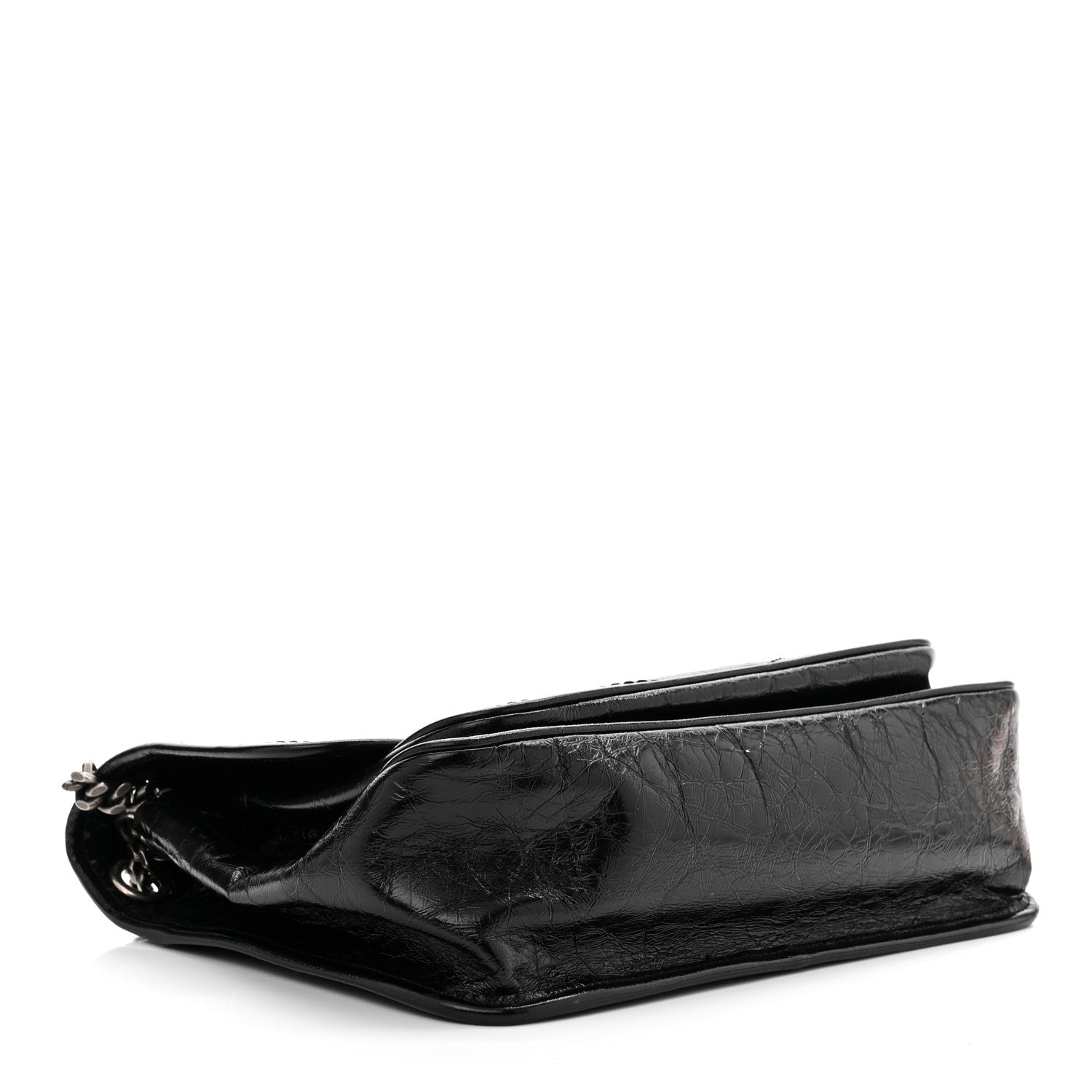 Saint Laurent Crinkled Calfskin Matelasse Monogram Medium Niki Chain Satchel Black 4 of 8
