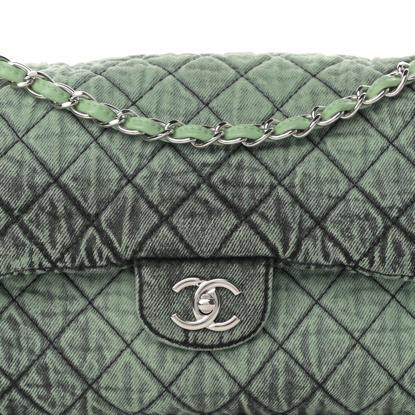 Denim Quilted Denimpression Flap Green Black