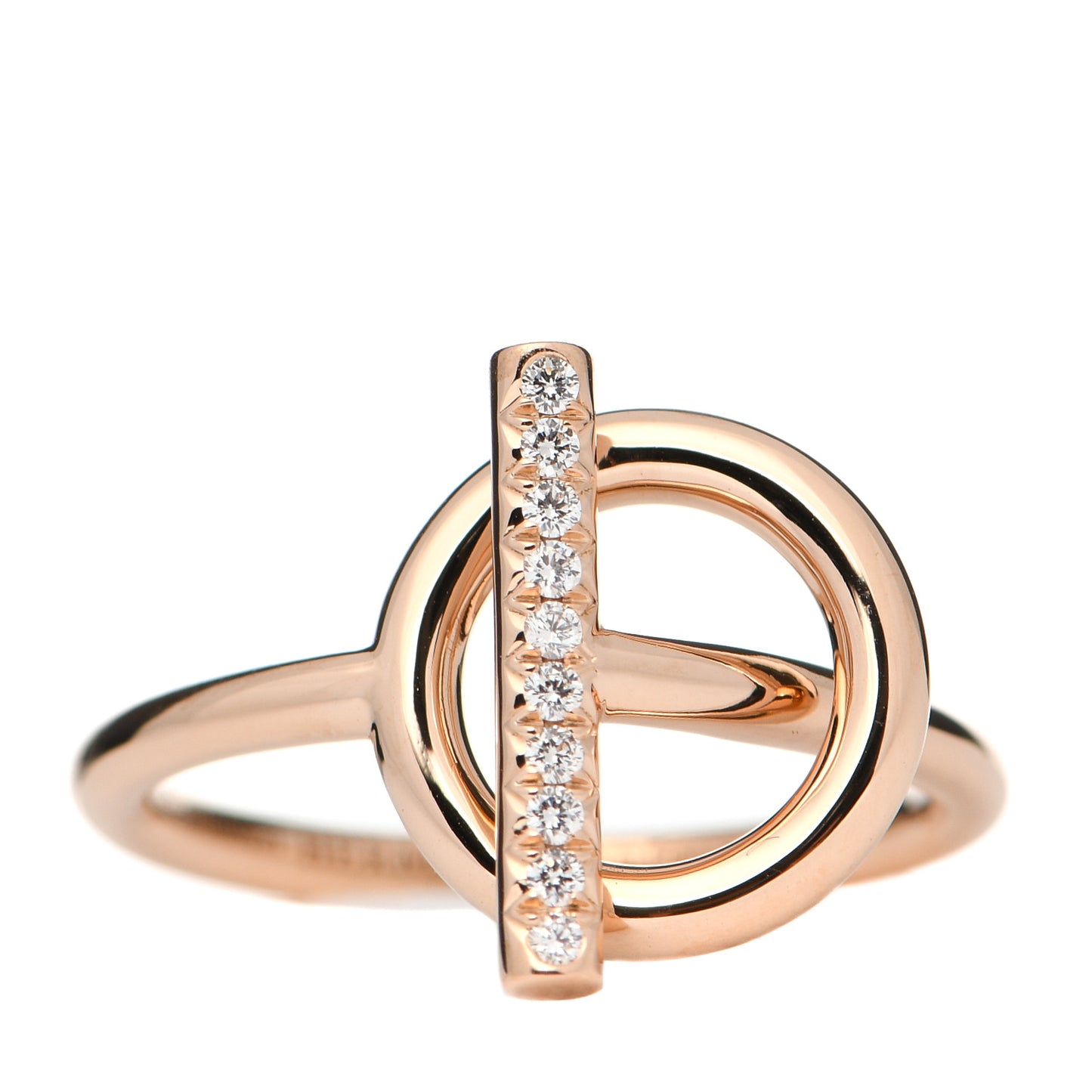 18K Rose Gold Diamond PM Echappee Ring 52 6